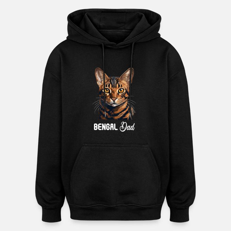 Chat du Bengale Bengalkatze - Sweat à capuche oversize unisexe - noir