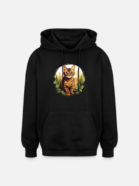 Bengal Cat Bengalkatze - Oversized Unisex Hoodie - Schwarz