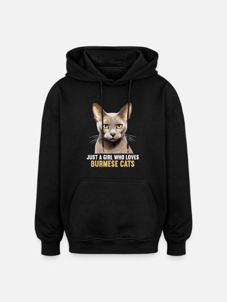 Burmese Cat Burma Katze - Oversized Unisex Hoodie - black