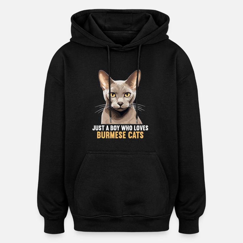 Chat birman Birmanie Katze - Sweat à capuche oversize unisexe - noir