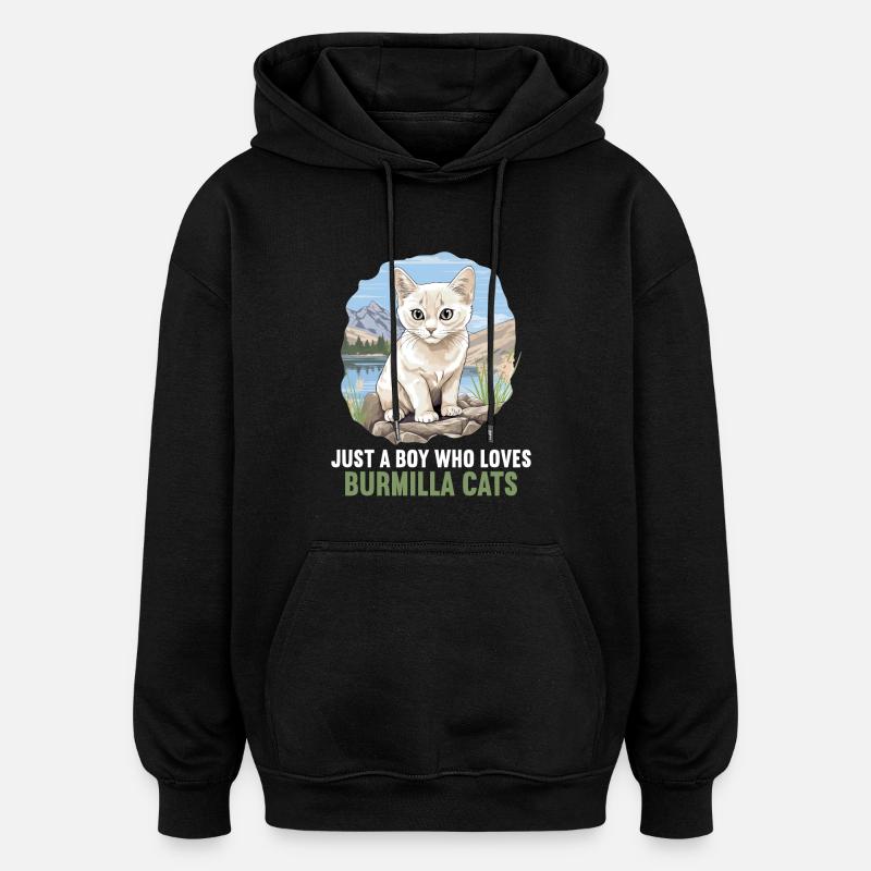 Burmilla Kitten Burmilla Cat - Oversized Unisex Hoodie - black