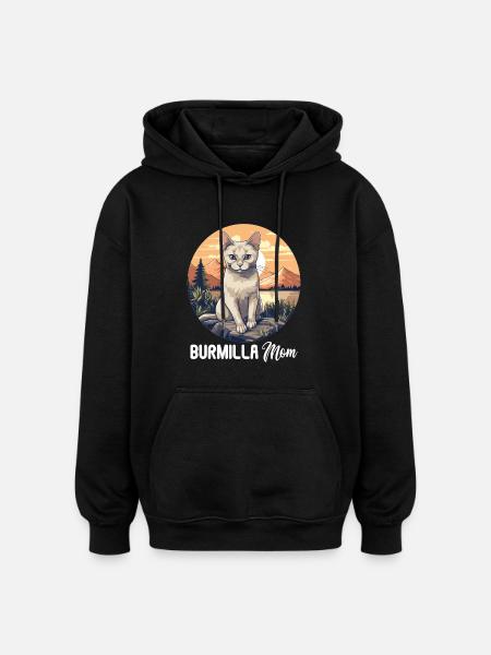 Burmilla Kitten Burmilla Cat - Oversized Unisex Hoodie - black