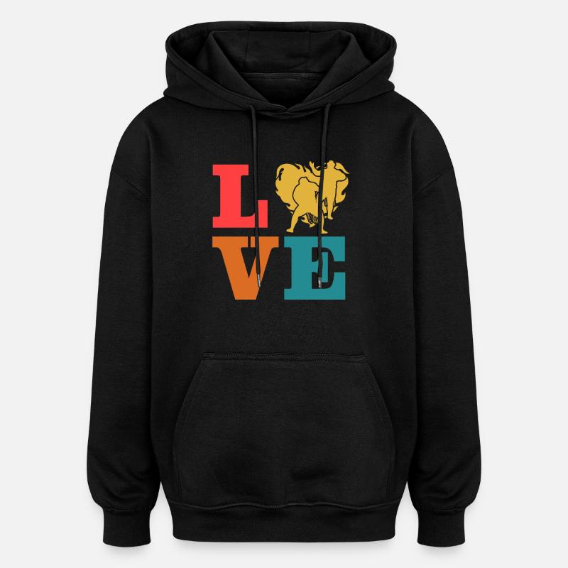 Amour de la lutte - Sweat à capuche oversize unisexe - noir