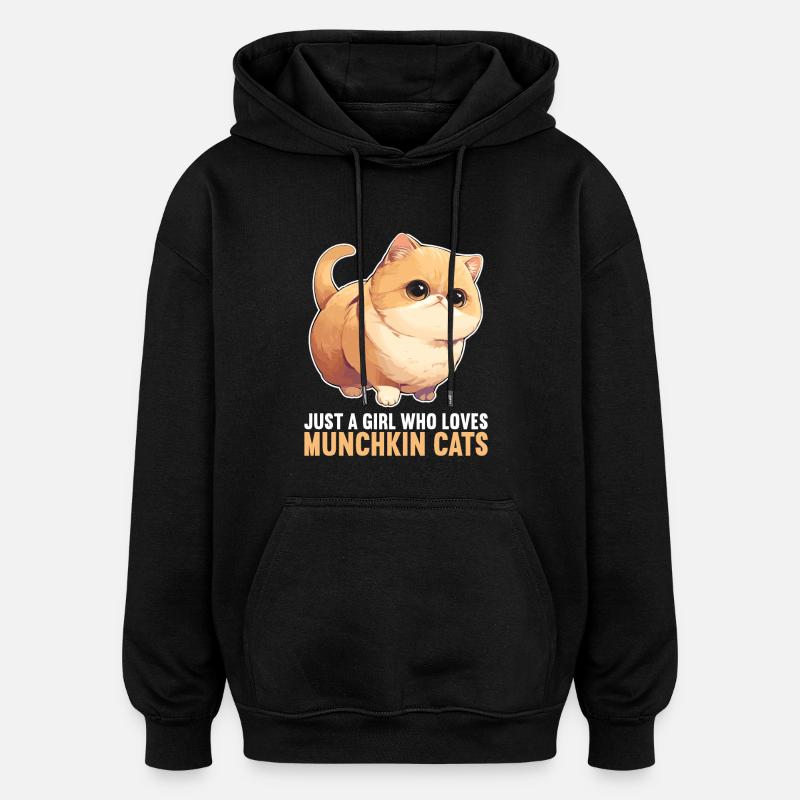 Munchkin Chaton Munchkin Chat - Sweat à capuche oversize unisexe - noir