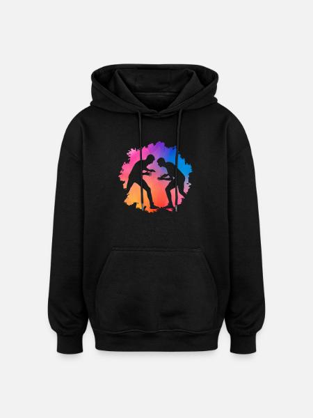 Lutte - Sweat à capuche oversize unisexe - noir