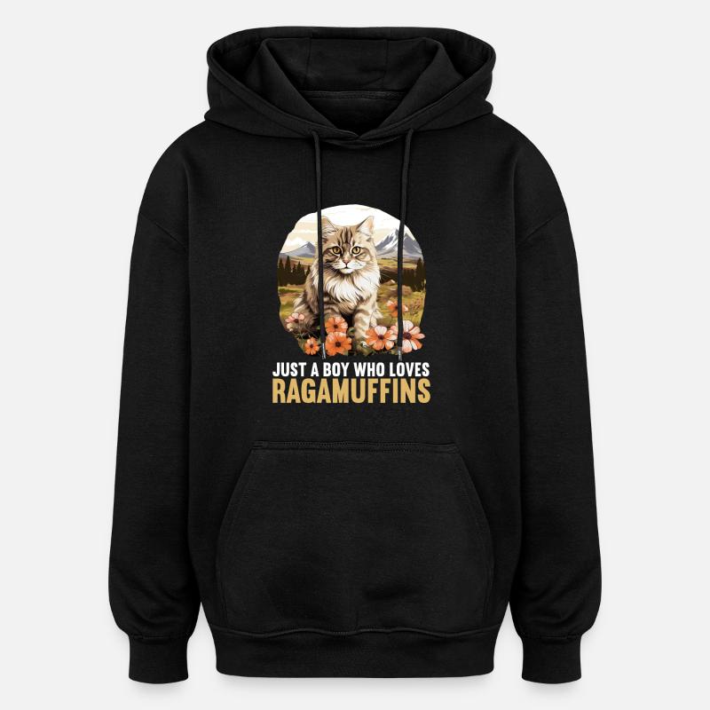 Ragamuffin Chaton Ragamuffin Chat - Sweat à capuche oversize unisexe - noir