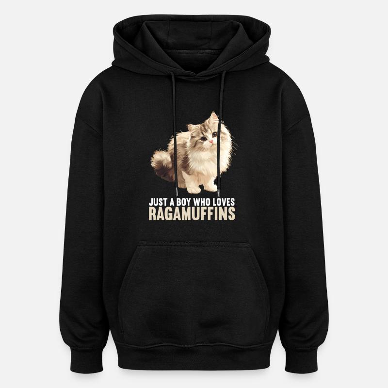 Ragamuffin Chaton Ragamuffin Chat - Sweat à capuche oversize unisexe - noir