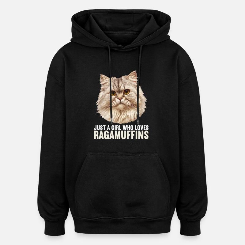 Ragamuffin Chaton Ragamuffin Chat - Sweat à capuche oversize unisexe - noir