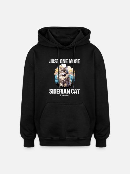Siberian Cat Sibirische Katze - Oversized Unisex Hoodie - black