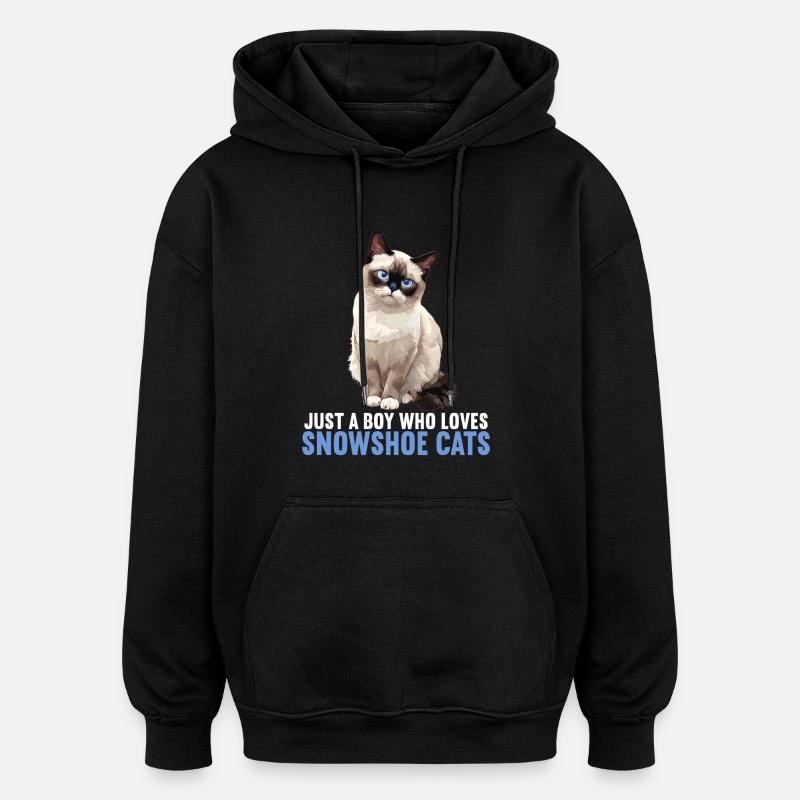 Chaton raquette Chat raquette - Sweat à capuche oversize unisexe - noir