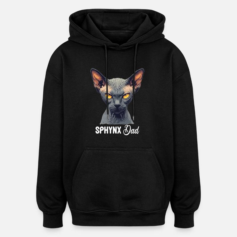 Sphynx Kitten Sphynx Cat - Oversized Unisex Hoodie - black