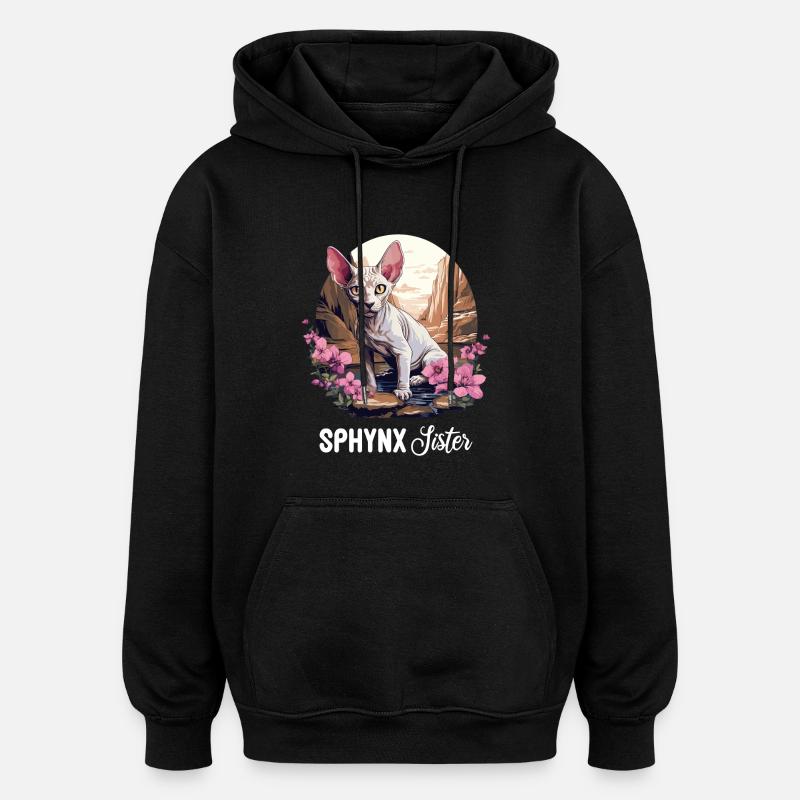 Sphynx Kätzchen Sphynx Katze - Oversized Unisex Hoodie - Schwarz