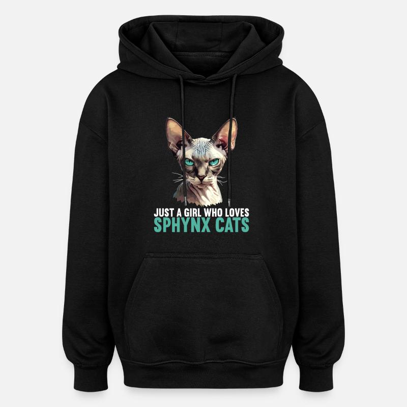 Chaton Sphynx Chat Sphynx - Sweat à capuche oversize unisexe - noir