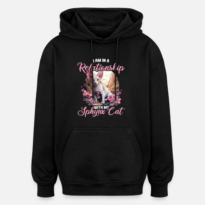 Sphynx Kitten Sphynx Cat - Oversized Unisex Hoodie - black