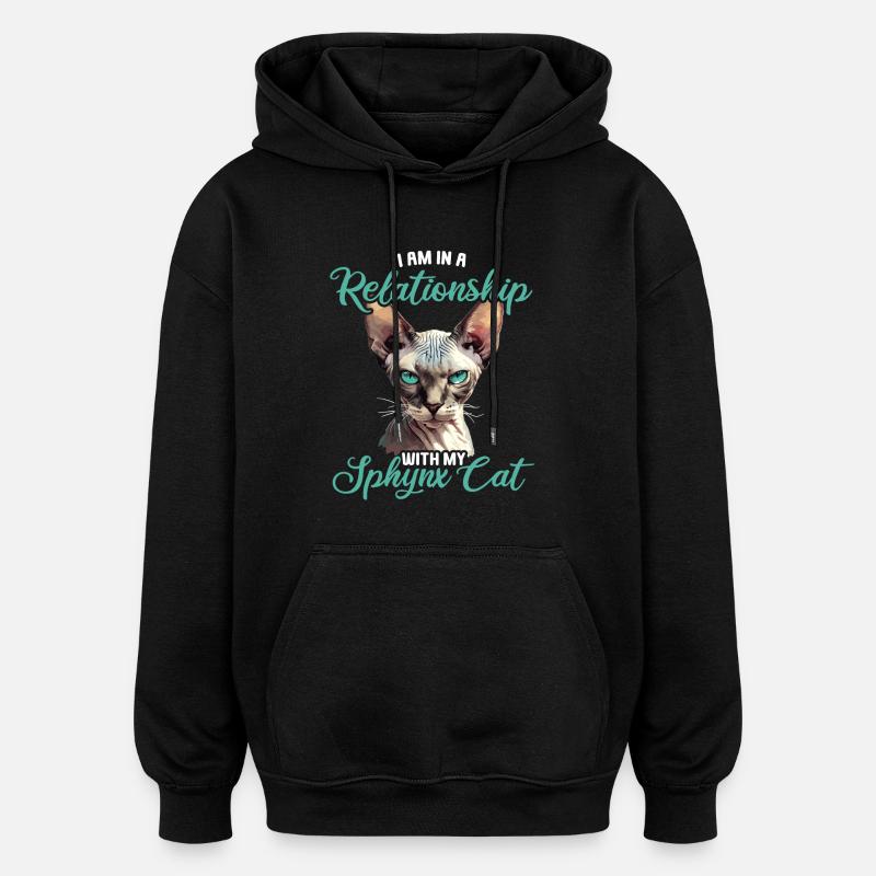 Chaton Sphynx Chat Sphynx - Sweat à capuche oversize unisexe - noir