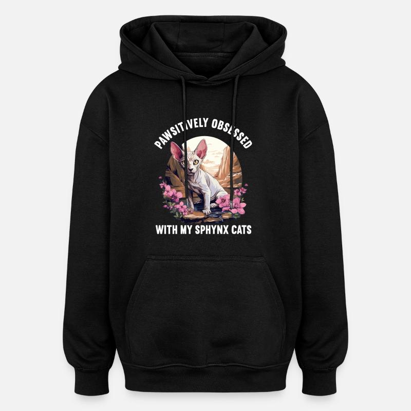 Sphynx Kätzchen Sphynx Katze - Oversized Unisex Hoodie - Schwarz