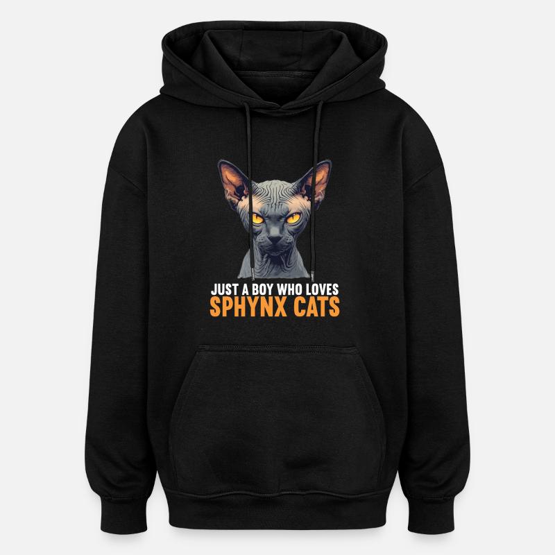 Sphynx Kitten Sphynx Cat - Oversized Unisex Hoodie - black