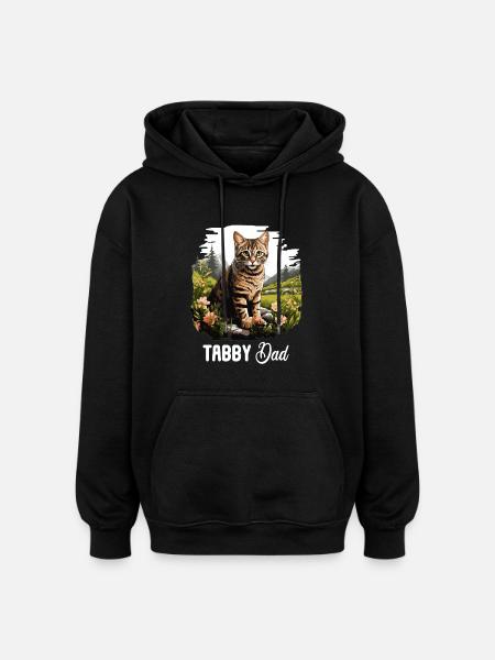 Tabby Kitten Tabby Cat - Oversized Unisex Hoodie - black