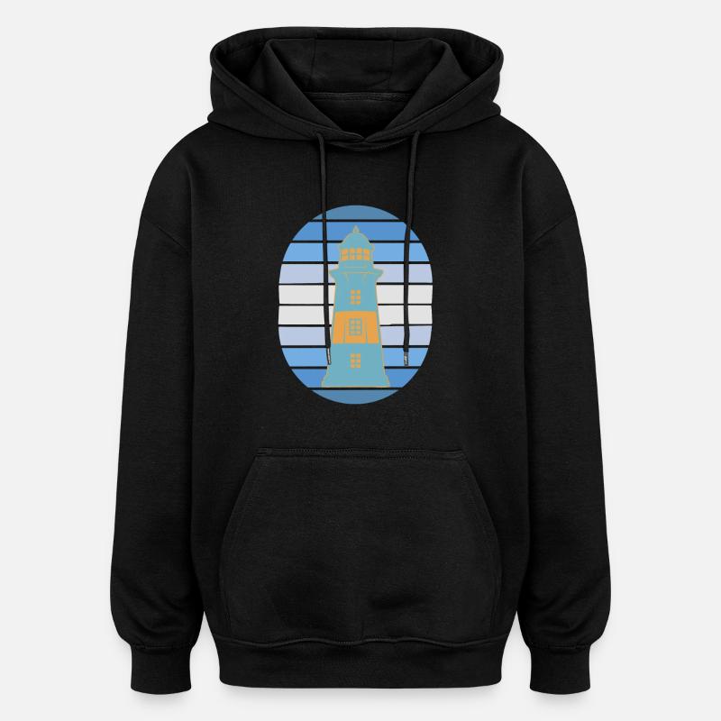 Phare Signal Phares maritimes - Sweat à capuche oversize unisexe - noir