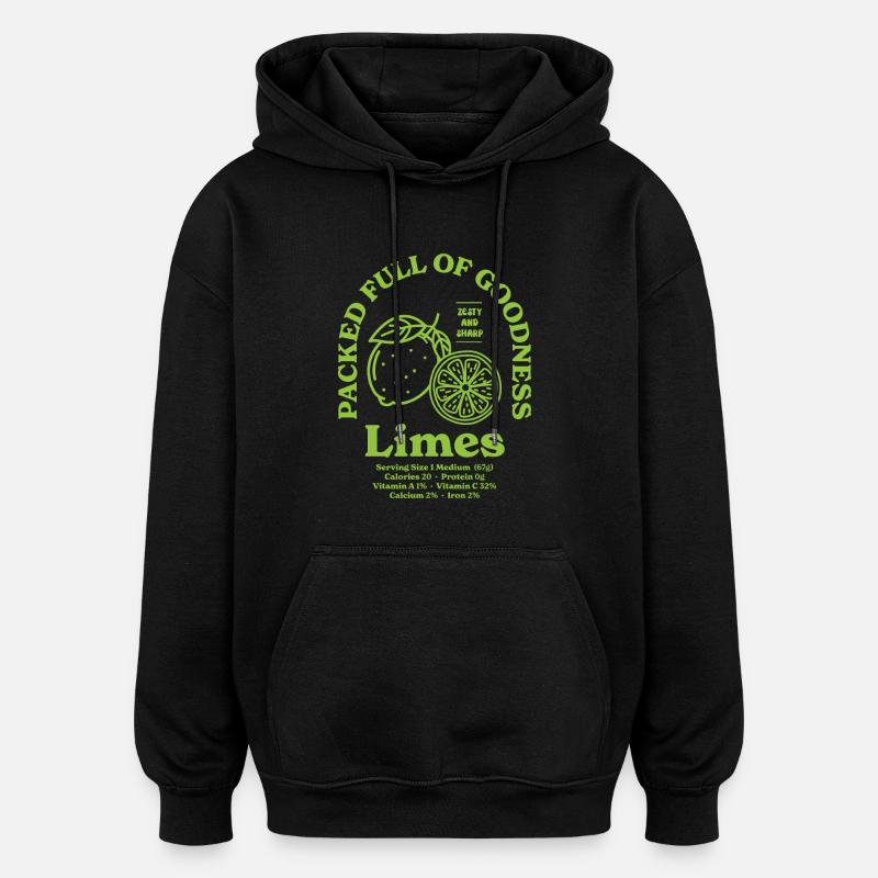 Limes Nutritionnel - Sweat à capuche oversize unisexe - noir