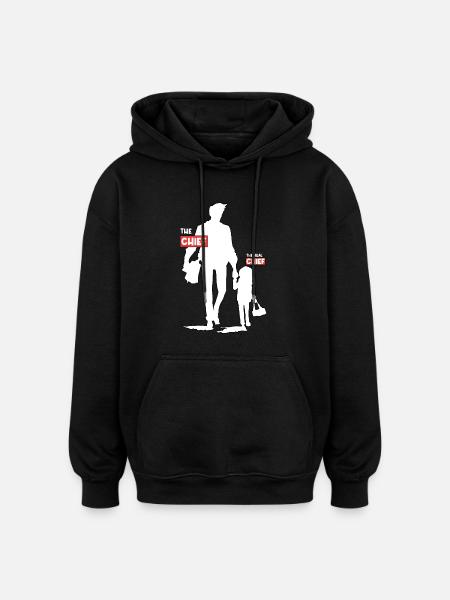 Funny Dad Daughter Design - Oversized Unisex Hoodie - black