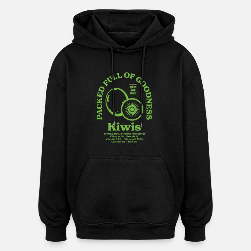 Kiwi Ernährung - Oversized Unisex Hoodie - Schwarz