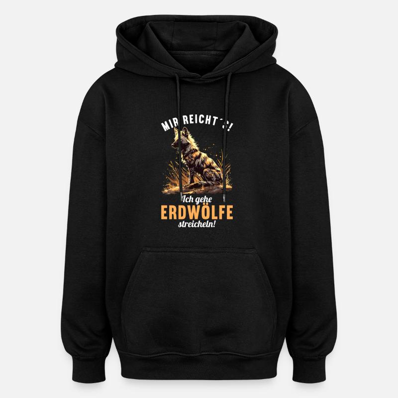 Erdwölfe Erdwolf - Oversized Unisex Hoodie - Schwarz