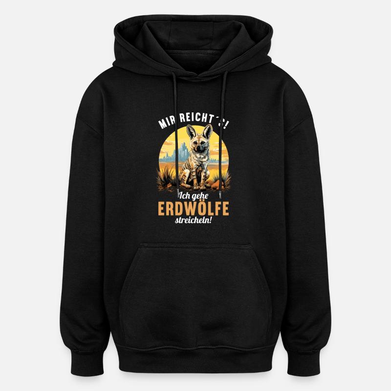 Erdwölfe Erdwolf - Oversized Unisex Hoodie - Schwarz
