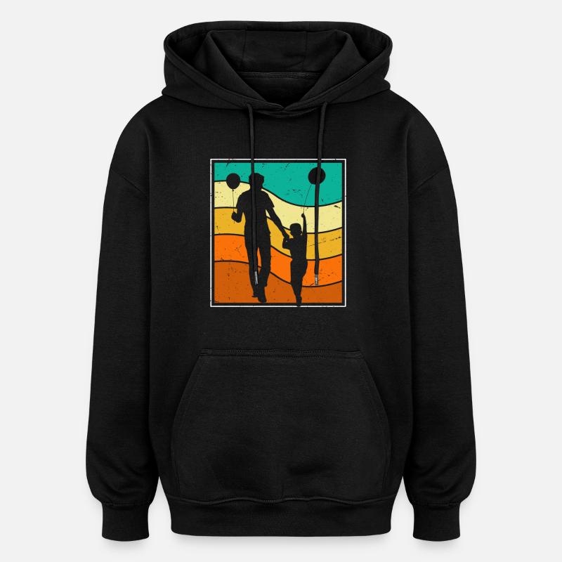 Papa - Sweat à capuche oversize unisexe - noir