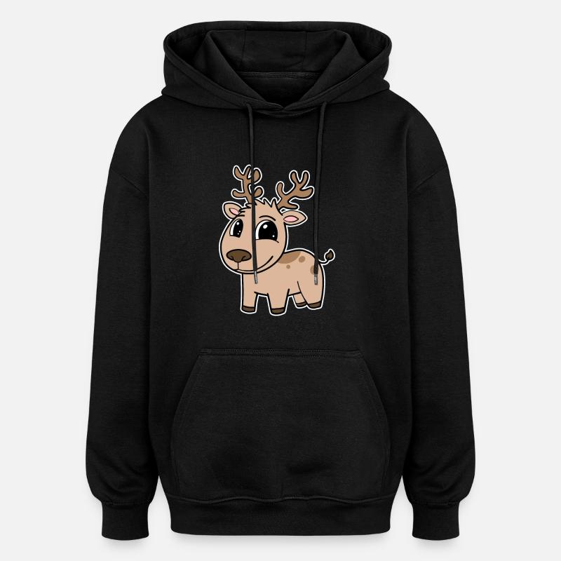 Cerf Mignon Enfants Tout-petit - Sweat à capuche oversize unisexe - noir