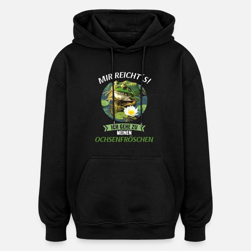 Grenouilles-taureaux Grenouille-taureau - Sweat à capuche oversize unisexe - noir