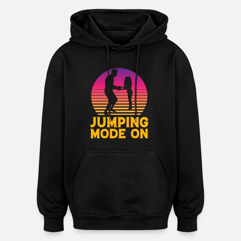 Jumping Mode on - Oversized Unisex Hoodie - black