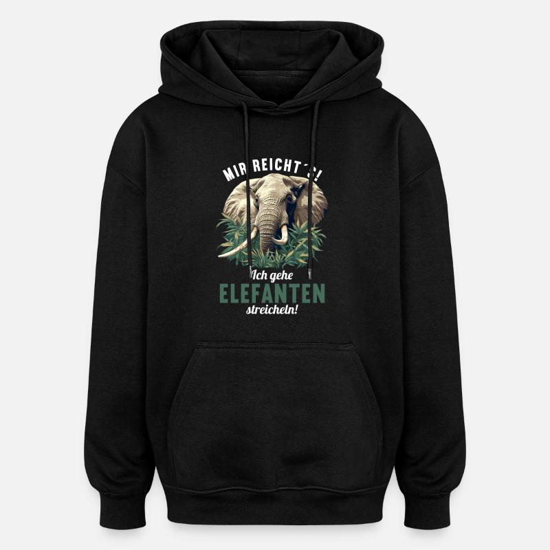 Éléphant Éléphant - Sweat à capuche oversize unisexe - noir