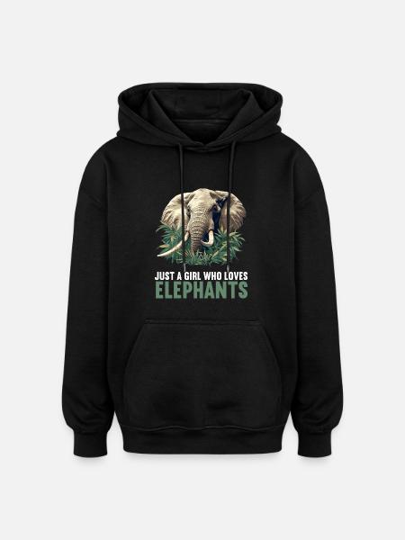 Elephant Elephant - Oversized Unisex Hoodie - black