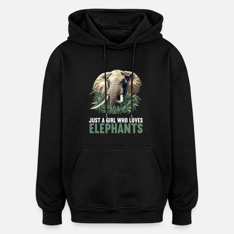 Éléphant Éléphant - Sweat à capuche oversize unisexe - noir