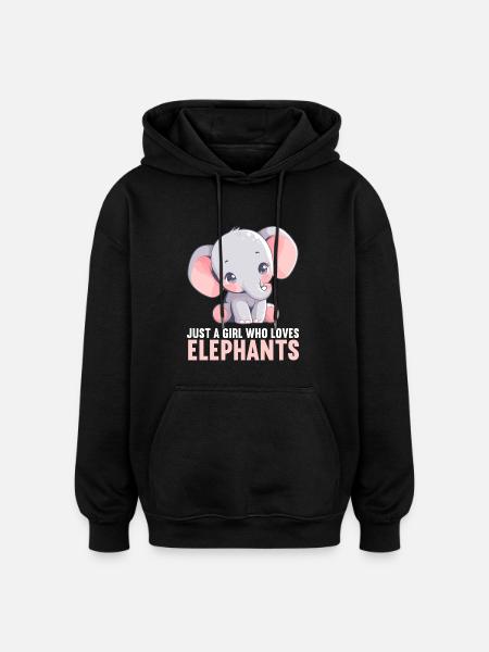 Elephant Elephant - Oversized Unisex Hoodie - black