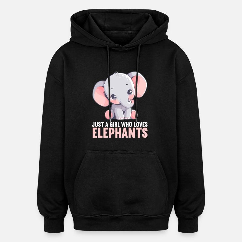 Elephant Elephant - Oversized Unisex Hoodie - black