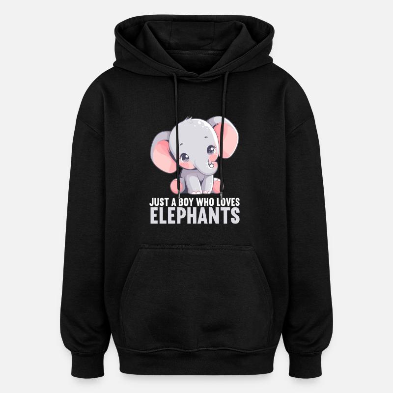 Éléphant Éléphant - Sweat à capuche oversize unisexe - noir