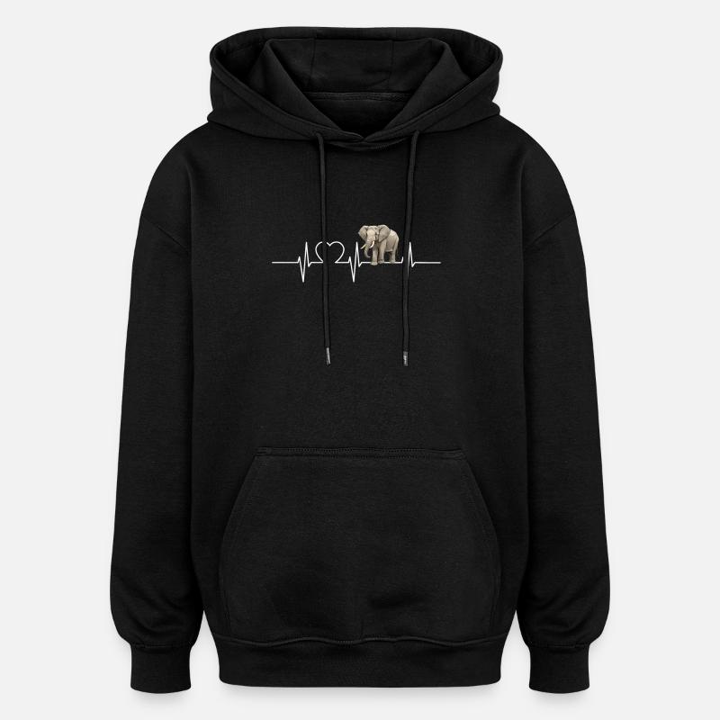 Elephant Elephant - Oversized Unisex Hoodie - black