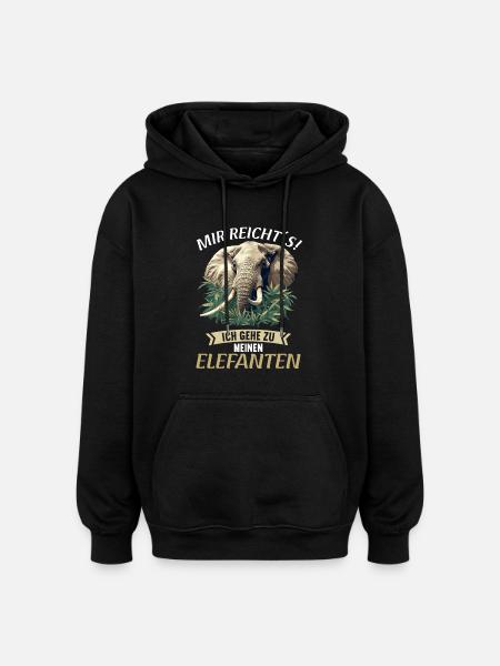 Elephant Elephant - Oversized Unisex Hoodie - black