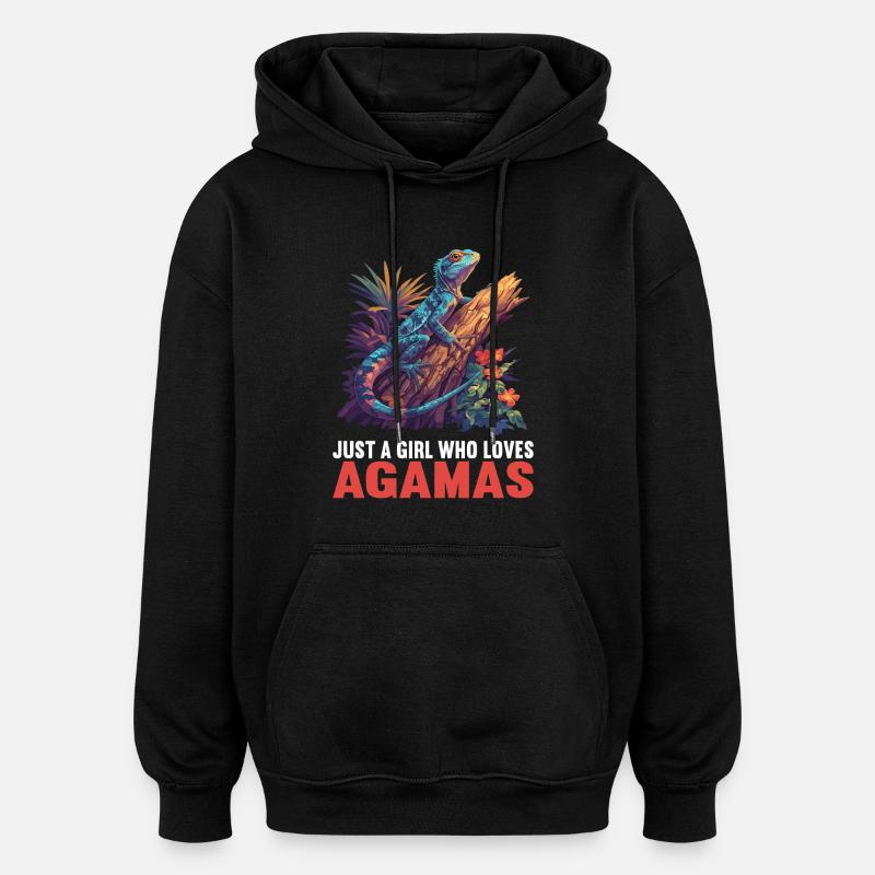 Agamen Agame - Sweat à capuche oversize unisexe - noir