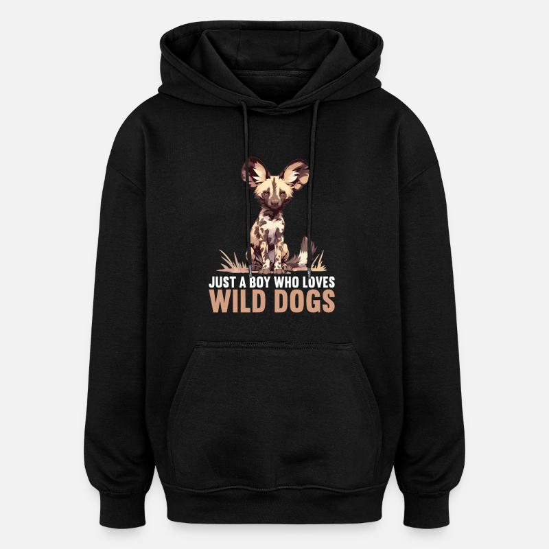 Chiens sauvages Chien sauvage - Sweat à capuche oversize unisexe - noir