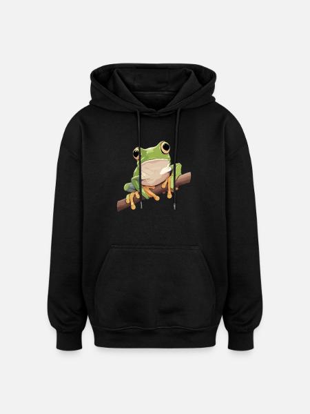 Tree Frog Baumfrösche Baumfrosch - Oversized Unisex Hoodie - black