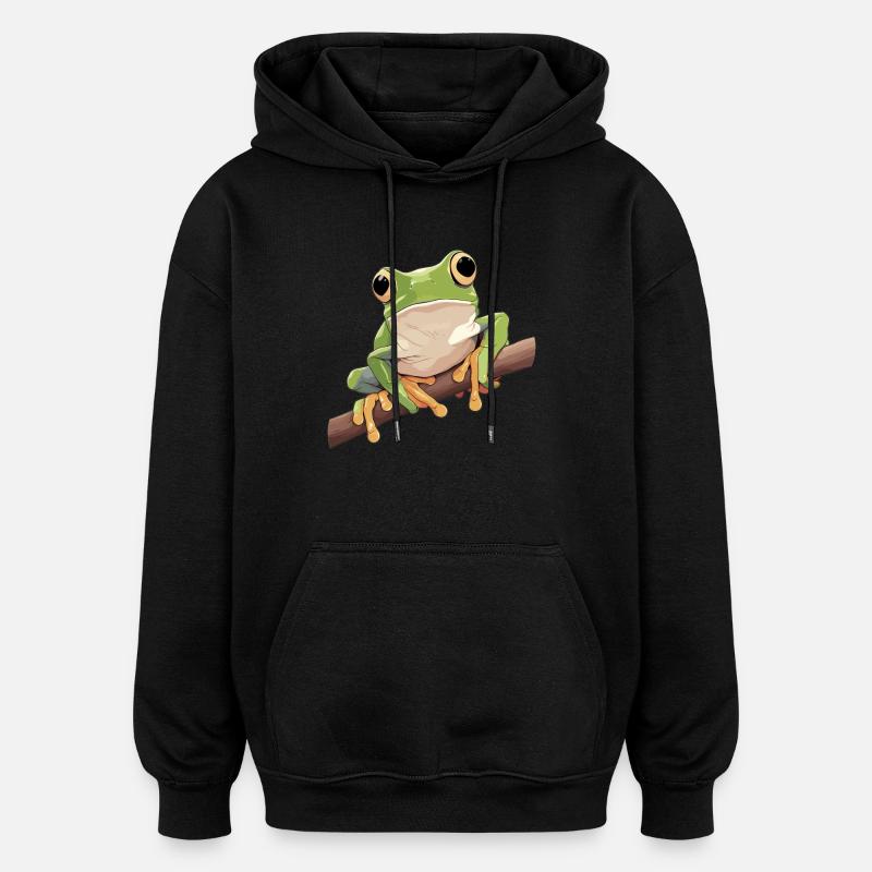Tree Frog Baumfrösche Baumfrosch - Oversized Unisex Hoodie - black