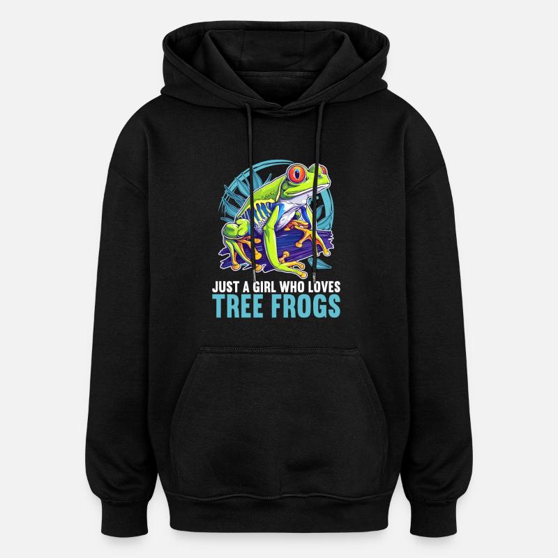 Tree Frog Baumfrösche Baumfrosch - Oversized Unisex Hoodie - black