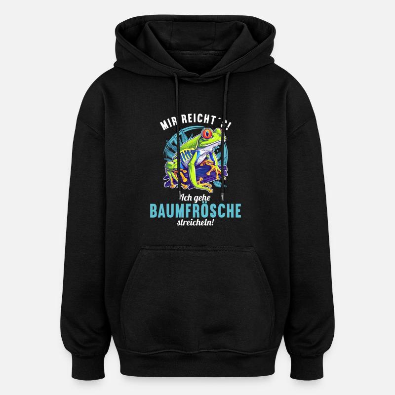 Rainette Baumfrösche Baumfrosch - Sweat à capuche oversize unisexe - noir