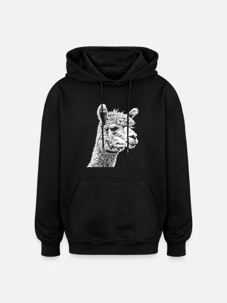 Alpaca Alpacas Alpaca - Oversized Unisex Hoodie - black