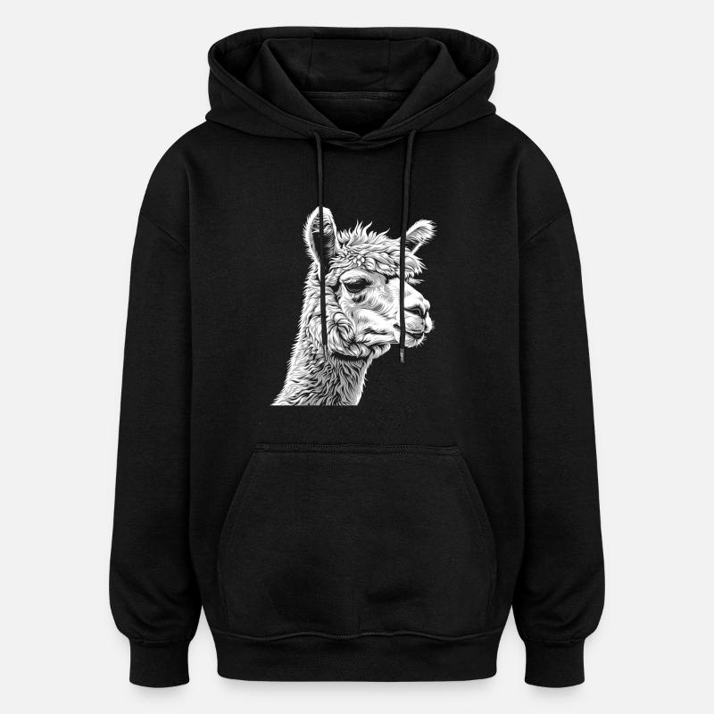 Alpaca Alpacas Alpaca - Oversized Unisex Hoodie - black