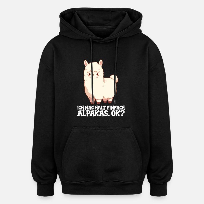 Alpaca Alpacas Alpaca - Oversized Unisex Hoodie - black