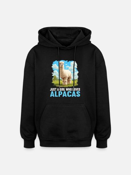 Alpaca Alpacas Alpaca - Oversized Unisex Hoodie - black